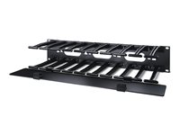 APC Horizontal Cable Manager Single-Sided with Cover - Rackkabelhanteringspanel med skydd - svart - 2U - TAA-kompatibel - för P/N: SMTL1000RMI2UC, SMX1000C, SMX1500RM2UC, SMX1500RM2UCNC, SMX750C, SMX750CNC AR8606