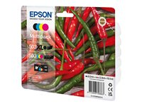 Epson 503/503 XL Multipack - 4-pack - XL (svart) + standardkapacitet - svart, gul, cyan, magenta - original - blister - bläckpatron - för EPL 5200; RIP Station 5200; WorkForce WF-2960 C13T09R94010