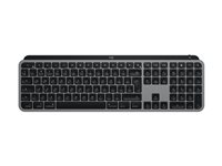 Logitech Master Series MX Keys S for Mac - Tangentbord - full size - bakgrundsbelyst - trådlös - Bluetooth LE - QWERTZ - tysk - rymdgrå 920-011623