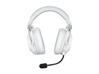 Logitech G Pro X 2 - Headset - fullstorlek - LIGHTSPEED - trådlös - ljudisolerande - vit 981-001269