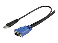 StarTech.com 10 ft Ultra Thin USB VGA 2-in-1 KVM Cable - VGA KVM Cable - USB KVM Cable - KVM Switch Cable (SVECONUS10) - Video/USB-kabel - USB, HD-15 (VGA) (hane) till HD-15 (VGA) (hane) - 3.05 m - svart - för P/N: CAB831HDU, RACKCONS1908, SV1631DUSBUK, SV565DUTPU, SV565UTPUL, SV831DUSBUK SVECONUS10