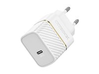 OtterBox Wall Charger - Strömadapter - 30 Watt - 3 A - PD 3.0, USB BC 1.2 (24 pin USB-C) - molndammig vit 78-80484