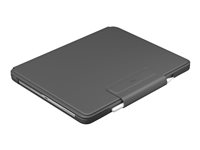 Logitech Slim Folio Pro - Tangentbord och foliefodral - bakgrundsbelyst - trådlös - Bluetooth LE - QWERTY - nordisk - för Apple 12.9-inch iPad Pro (3:e generationen, 4:e generation) 920-009709