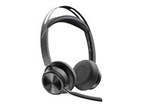 HP Poly Voyager Focus 2-M - Headset - på örat - Bluetooth - trådlös, kabelansluten - aktiv brusradering - USB-C via Bluetooth-adapter - svart - Certifierad för Microsoft-teams 77Y90AA
