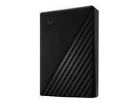 WD My Passport WDBPKJ0050BBK - Hårddisk - krypterat - 5 TB - extern (portabel) - USB 3.2 Gen 1 - 256 bitars AES - svart WDBPKJ0050BBK-WESN