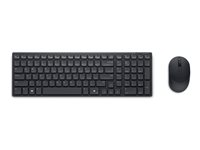 Dell Pro Compact Silent Keyboard and Mouse - KM555 - Sats med tangentbord och mus - trådlös - 2.4 GHz, Bluetooth 5.1 - QWERTY - hela norden - svart - med 3 års avancerad utbytesservice KM555-BLK-PAN