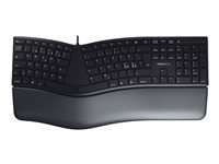 CHERRY KC 4500 ERGO - Tangentbord - USB - QWERTY - hela norden - svart JK-4500PN-2