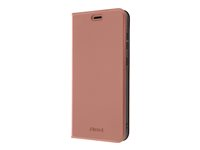 Insmat Easy - Vikbart fodral för mobiltelefon - polyuretan, kartong+papper, termoplastisk polyuretan (TPU) - guldrosa - för Samsung Galaxy A37 650-3398