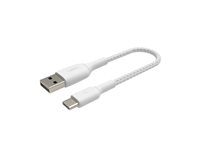 Belkin BoostCharge - USB-kabel - 24 pin USB-C (hane) till USB (hane) - 3 m - vit CAB002BT3MWH