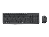 Logitech MK235 - Sats med tangentbord och mus - trådlös - 2.4 GHz - fransk 920-007907