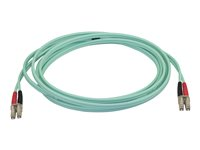 StarTech.com Aqua OM4 Duplex fiberoptisk kabel i multiläge - 100 Gb - 50/125 - LSZH - LC/LC - 3 m - Nätverkskabel - LC multiläge (hane) till LC multiläge (hane) - 3 m - 3 m - fiberoptisk - duplex - 50/125 mikron - OM4 - havsblå 450FBLCLC3
