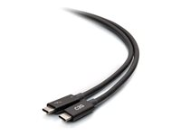 C2G 2.5ft Thunderbolt 4 USB C Cable - USB C to USB C - 40Gbps - M/M - Thunderbolt-kabel - 24 pin USB-C (hane) till 24 pin USB-C (hane) - USB 3.2 / DisplayPort 2.1 / Thunderbolt 4 - 30 V - 76 cm - USB-strömförsörjning (100W), 8K60Hz stöd, 4K60 Hz (4096 x 2160) stöd, Ethernet-stöd - svart C2G28886