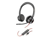 HP Poly Blackwire 8225 - Headset - på örat - kabelansluten - aktiv brusradering - USB-A - svart - Zoomcertifierad 772K2AA