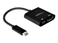 StarTech.com USB-C till DisplayPort-adapter med strömförsörjning - 8K 30 Hz - USB-/DisplayPort-adapter - 24 pin USB-C (hane) till DisplayPort, 24 pin USB-C (hona) - Thunderbolt 3/DisplayPort 1.4 - stöd för 8K, aktiv - svart CDP2DP14UCPB