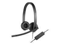 Logitech USB Headset H570e - Headset - på örat - kabelansluten 981-000575