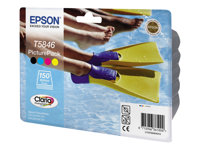 Epson PicturePack T5846 - Färg (cyan, magenta, gul, svart) - blister med RF-larm/akustiskt larm - bläckpatron/papperssats - för PictureMate 240, 260, 280 C13T58464020