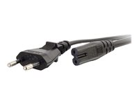 C2G Non-Polarised Power Cord - Strömkabel - power IEC 60320 C7 till power CEE 7/7 (hane) - AC 250 V - 3 m - formpressad - svart - Europa 80618