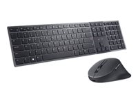 Dell Premier KM900 - Sats med tangentbord och mus - samarbete - bakgrundsbelyst - trådlös - 2.4 GHz, Bluetooth 5.1 - QWERTY - USA, internationellt - grafit - med 3 years NBD Advance Exchange KM900-GR-INT