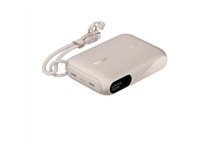 Belkin BoostCharge - Power bank - med display - 10000 mAh - 20 Watt - PD - 2 utdatakontakter (USB-C) - på kabel: USB-C - sand BPB027HQSD
