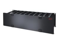 APC Cable Management - Rackkabelhanteringspanel med skydd - svart - 3U - TAA-kompatibel - för P/N: SMTL1000RMI2UC, SMX1000C, SMX1500RM2UC, SMX1500RM2UCNC, SMX750C, SMX750CNC AR8605