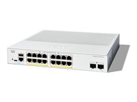Cisco Catalyst 1200-16P-2G - Switch - L3 - smart - 16 x 10/100/1000 (PoE+) + 2 x Gigabit Ethernet SFP - rackmonterbar - PoE+ (120 W) C1200-16P-2G