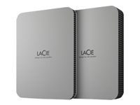 LaCie Mobile Drive STLP4000400 - Hårddisk - 4 TB - extern (portabel) - USB 3.2 Gen 1 (USB-C kontakt) - moon silver STLP4000400