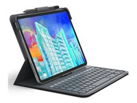 ZAGG Messenger Folio 2 - Tangentbord och foliefodral (fodral) - portabel - trådlös - QWERTY - Nordisk - träkol - för Apple 10.9-inch iPad Air 103010824