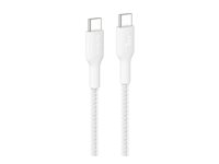 Belkin BoostCharge - USB-kabel - USB-C (hane) till USB-C (hane) - 2 m - USB-strömförsörjning (240W), flätad kabel - vit CAB025HQ2MWH