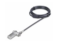 StarTech.com Serialized Laptop Lock, Works w/Noble Wedge/Nano/K-Slot - Lås för säkerhetskabel - universell - svart & silver - 2 m - TAA-kompatibel UNIVCS-LAPTOP-LOCK