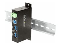 StarTech.com 4-Port Managed USB Hub with 4x USB-A, Heavy Duty with Metal Industrial Housing, ESD & Surge Protection, Wall/Desk/Din-Rail Mountable, USB 3.0/3.1/3.2 Gen 1 5Gbps - Hubb - 3 x USB 3.2 Gen 2 + 1 x USB 3.2 Gen 1 - skrivbordsmodell, DIN-skenmonterbar, väggmonterbar - TAA-kompatibel 5G4AINDRM-USB-A-HUB