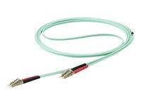 StarTech.com 10 m OM4 LC to LC Multimode Duplex Fiber Optic Patch Cable- Aqua - 50/125 - Fiber Optic Cable - 40/100Gb - LSZH (450FBLCLC10) - Patch-kabel - LC multiläge (hane) till LC multiläge (hane) - 10 m - 10 m - fiberoptisk - duplex - 50/125 mikron - OM4 - havsblå 450FBLCLC10