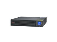 APC Easy UPS On-Line - UPS (kan monteras i rack) - 6x IEC C13 + 1x IEC C19 utgångar, intelligent kortplats, LCD, med skena - AC 230 V - 2700 Watt - 3000 VA - RS-232, USB - utgångskontakter: 7 - 2U - 1.5 m sladd - RAL 7010, svart SRV3KRIRK-E