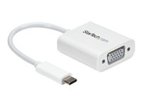 StarTech.com USB-C- till VGA-adapter - vit - USB/VGA-adapter - 24 pin USB-C (hane) till HD-15 (VGA) (hona) - USB 3.1 Gen 1 / Thunderbolt 3 - 17.5 m - USB-ström, 1920 x 1200 (WUXGA) stöd - vit - för P/N: TB3DK2DPPD, TB3DK2DPPDUE, TB3DK2DPW, TB3DK2DPWUE, TB3DKDPMAW, TB3DKDPMAWUE CDP2VGAW