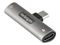 StarTech.com USB-C-ljud- och laddningsadapter - USB-C ljudadapter med TRRS-hörlurs-/headsetuttag på 3,5 mm och 60 W USB Type-C Power Delivery Pass-through-laddare - För telefon/surfplatta/bärbar dator med USB-C - dockningsstation - USB-C CDP235APDM