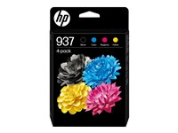 HP 937 - 4-pack - svart, cyan, magenta, gul - original - Officejet - bläckpatron - för Officejet Pro 8122e, 8125e, 8134e, 8135e, 8138e, 8139e 6C400NE#LS3