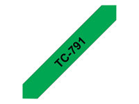 Brother TC791 - 9 mm x svart på grön - bandlaminat - för P-Touch PT-2000, PT-3000, PT-500, PT-5000, PT-8E TC791