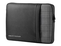 HP Ultrabook Sleeve - Fodral för bärbar dator - 14" - solitt svart med grå skotskrutiga detaljer F7Z99AA