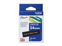 Brother TZe-354 - Självhäftande - guld på svart - Rulle ( 2,4 cm x 8 m) 1 kassett(er) bandlaminat - för Brother PT-P950; P-Touch Cube PT-P910; P-Touch Cube Plus PT-P710; P-Touch Cube Pro PT-P910 TZE354