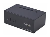 StarTech.com 2-Port Dual-Monitor DisplayPort en HDMI KVM Switch, 4K 60Hz - Omkopplare för tangentbord/video/mus/ljud/USB - 2 x KVM/ljud/USB - 1 lokal användare - skrivbordsmodell - TAA-kompatibel P2ADDH462-KVM-SWITCH