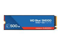 WD Blue SN5100 - SSD - 500 GB - inbyggd - M.2 2280 - PCIe 4.0 (NVMe) WDS500G5B0E-00CPE0