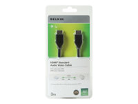 Belkin - HDMI-kabel - HDMI hane till HDMI hane - 3 m - svart F3Y017CP3M-BLK