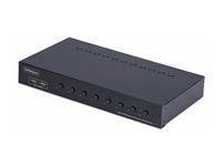 StarTech.com 8-Port DisplayPort KVM Switch w/1U Rack Mount Kit, 4K 60Hz - Omkopplare för tangentbord/video/mus - 8 x KVM port(s) - 1 lokal användare - skrivbordsmodell - TAA-kompatibel R8AD122-KVM-SWITCH