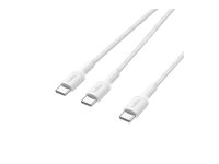 Belkin BoostCharge Pro - USB-kabel - USB-C (hane) till USB-C (hane) - USB 2.0 - 1.5 m - USB Power Delivery (140W), flätad kabel - vit CAC004HQ1.5MWH