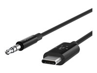 Belkin RockStar - Ljudkabel - 24 pin USB-C hane till mini-phone stereo 3.5 mm hane - 1.83 m - vit F7U079BT06-BLK