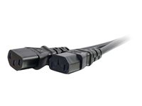 C2G Power Cord Splitter - Strömdelare - power CEE 7/7 (hane) till power IEC 60320 C13 - AC 250 V - 3 m - formpressad - svart - Europa 80629