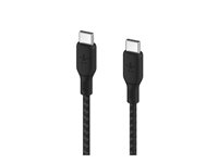 Belkin BoostCharge - USB-kabel - 24 pin USB-C (hane) till 24 pin USB-C (hane) - 3 m - svart CAB014BT3MBK