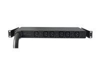 APC Basic Rack PDU - Kraftdistributionsenhet (kan monteras i rack) - AC 400 V - 22 kW - 3-fas - ingång: IEC 60309 - utgångskontakter: 6 (IEC 60320 C19) - 2.44 m sladd - svart - för P/N: SCL400RMJ1U, SCL500RMI1UC, SCL500RMI1UNC, SMTL1000RMI2UC, SMTL750RMI2UC AP7526